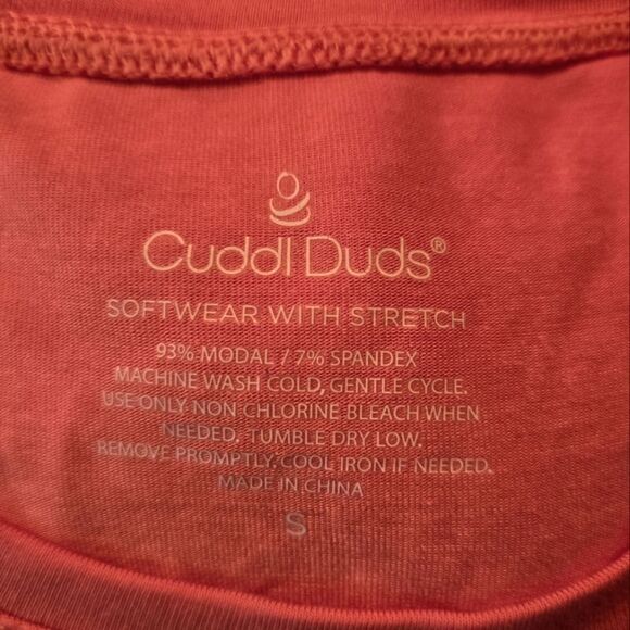 Cuddl Duds Softwear With Stretch Coral Long Sleeve Tee Shirt Small - Picture 4 of 4